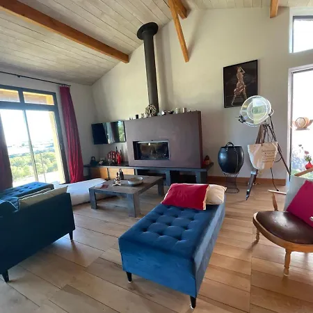 Maison Passive - Vue Panoramique, Terrasses, Cheminee, Piscine Privee 펜션